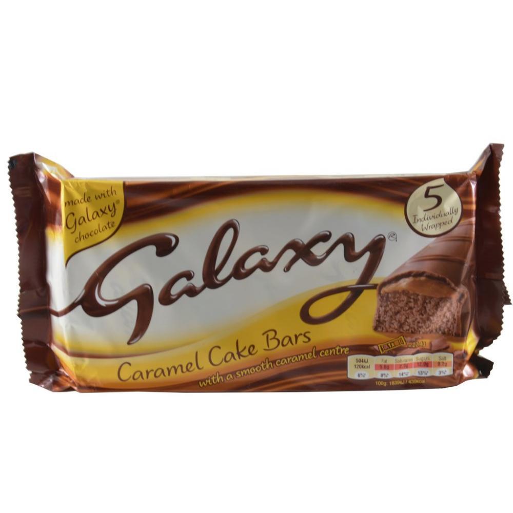 Galaxy Caramel Cake Bars 5 Pack (Nov - Dec 23) RRP £2 CLEARANCE XL 89p or 2 for £1.50